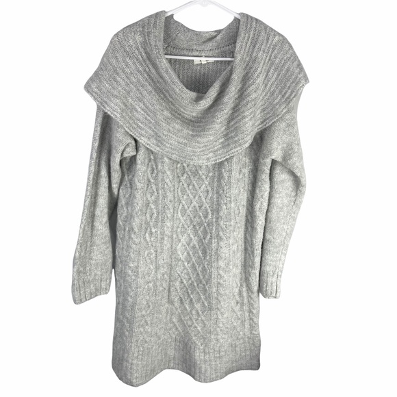 Maurices | Dresses | Maurices Cable Knit Cowl Neck Sweater Dress Grey |  Poshmark
